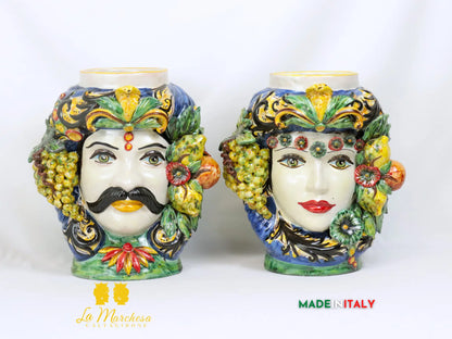 Teste di Moro Taormina Frutta in Ceramica di Caltagirone - Vari Modelli