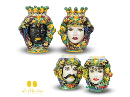 Teste di Moro Taormina Frutta in Ceramica di Caltagirone - Vari Modelli