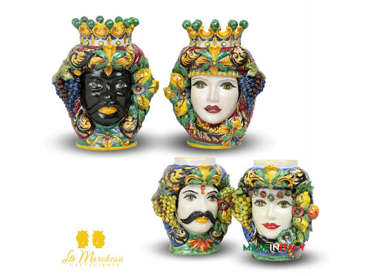 Teste di Moro Taormina Frutta in Ceramica di Caltagirone - Vari Modelli