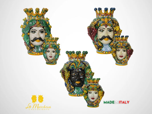 Teste di Moro Taormina Frutta in Ceramica di Caltagirone 25cm -  Vari Modelli