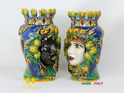 Teste di Moro Taormina Frutta Siciliana in Ceramica di Caltagirone 30cm -  Vari Modelli