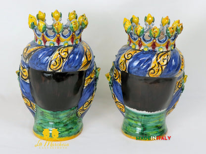 Teste di Moro Taormina Frutta Siciliana in Ceramica di Caltagirone 30cm -  Vari Modelli