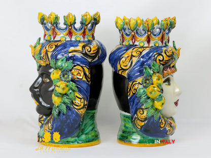 Teste di Moro Taormina Frutta Siciliana in Ceramica di Caltagirone 30cm -  Vari Modelli