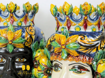 Teste di Moro Taormina Frutta Siciliana in Ceramica di Caltagirone 30cm -  Vari Modelli
