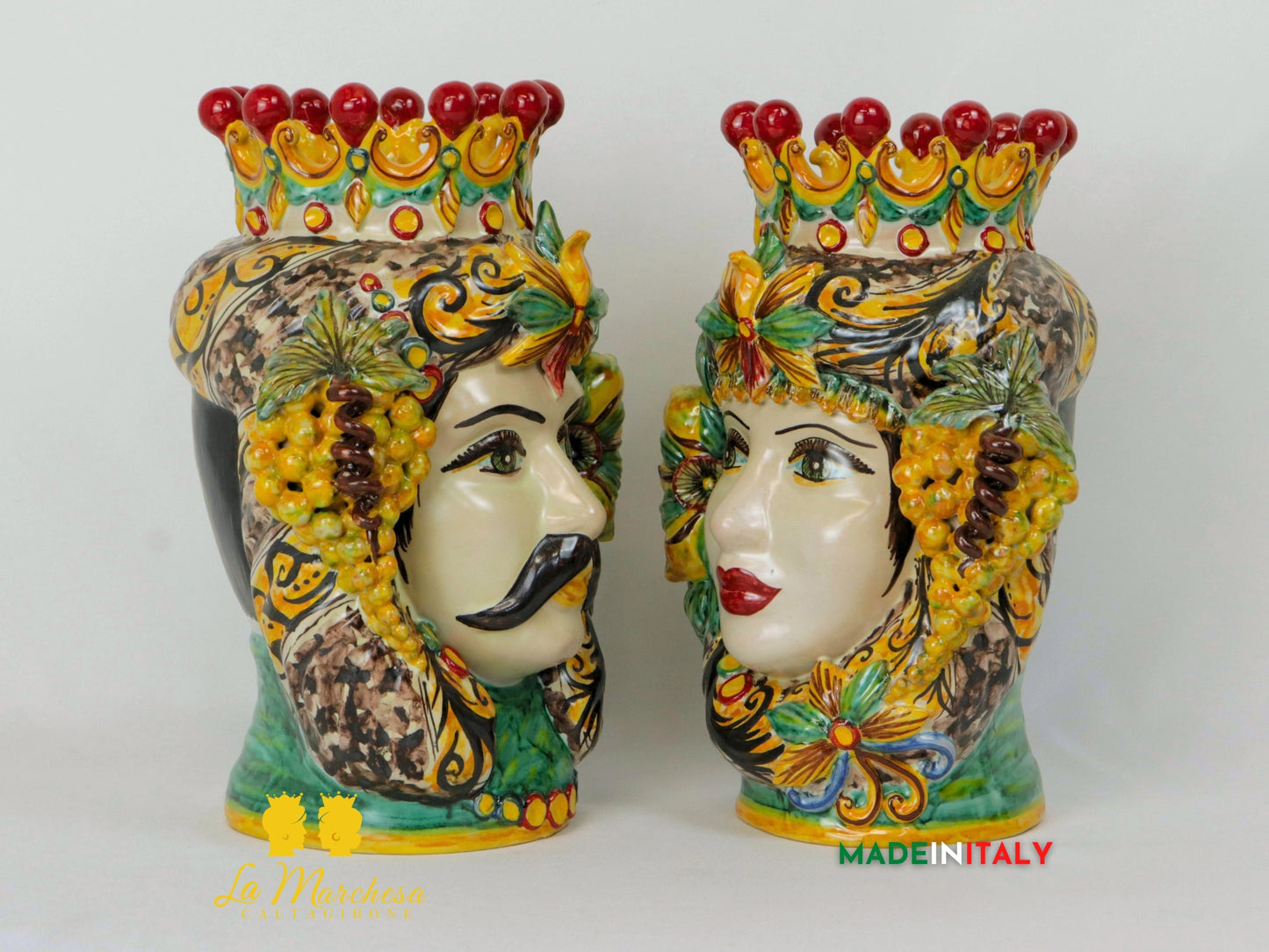 Teste di Moro Taormina in Ceramica di Caltagirone 29cm - Vari Modelli