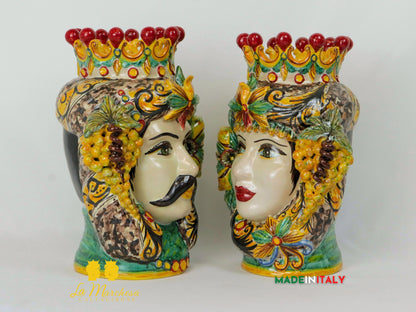 Teste di Moro Taormina in Ceramica di Caltagirone 29cm - Vari Modelli