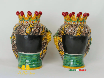 Teste di Moro Taormina in Ceramica di Caltagirone 29cm - Vari Modelli