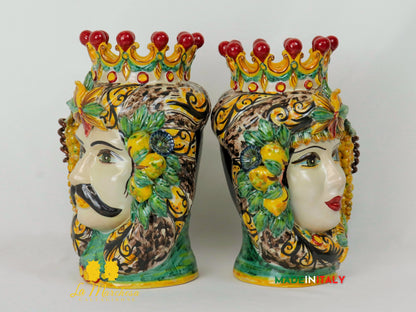 Teste di Moro Taormina in Ceramica di Caltagirone 29cm - Vari Modelli