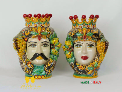 Teste di Moro Taormina in Ceramica di Caltagirone 29cm - Vari Modelli