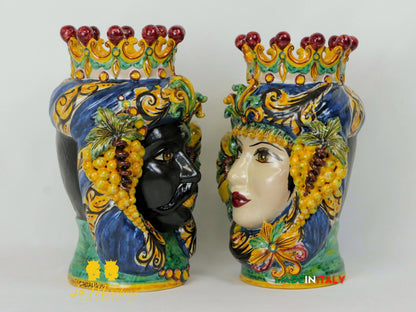 Teste di Moro Taormina in Ceramica di Caltagirone 29cm - Vari Modelli