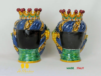 Teste di Moro Taormina in Ceramica di Caltagirone 29cm - Vari Modelli