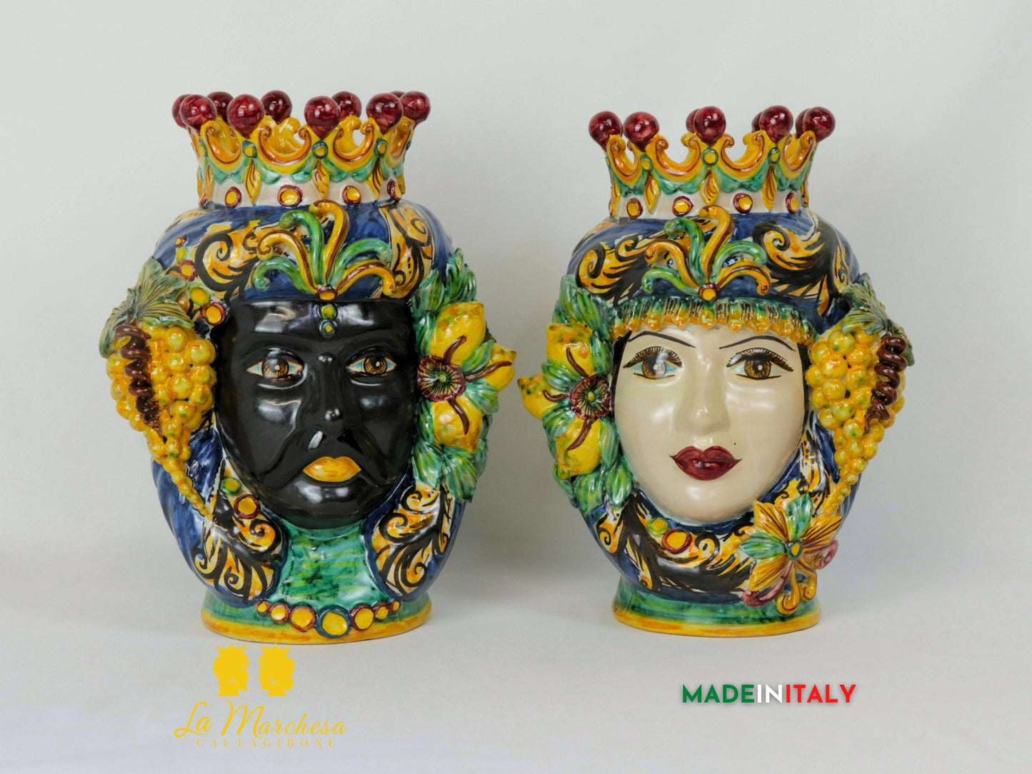 Teste di Moro Taormina in Ceramica di Caltagirone 29cm - Vari Modelli