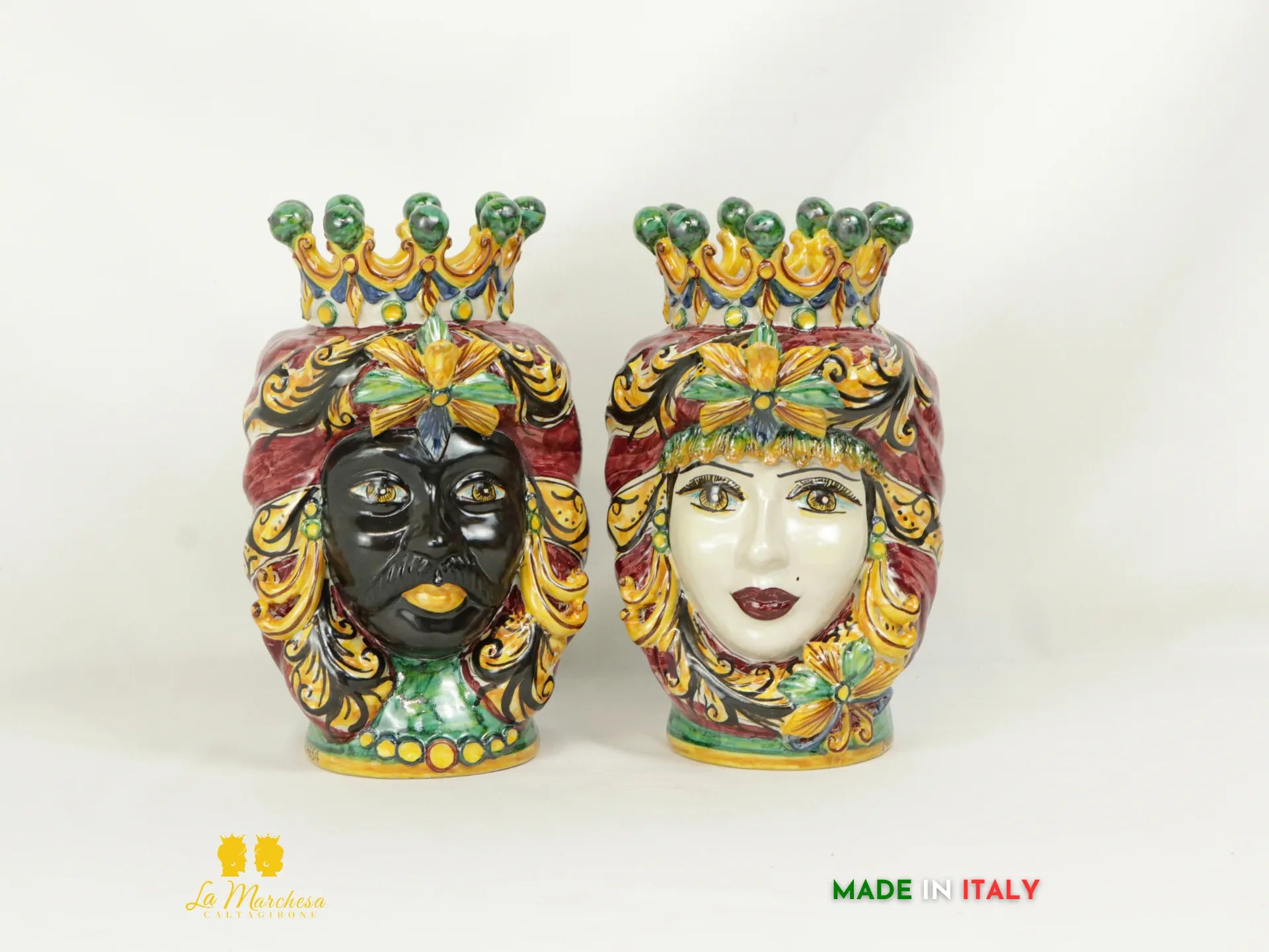 Teste di Moro Taormina in Ceramica di Caltagirone 25cm