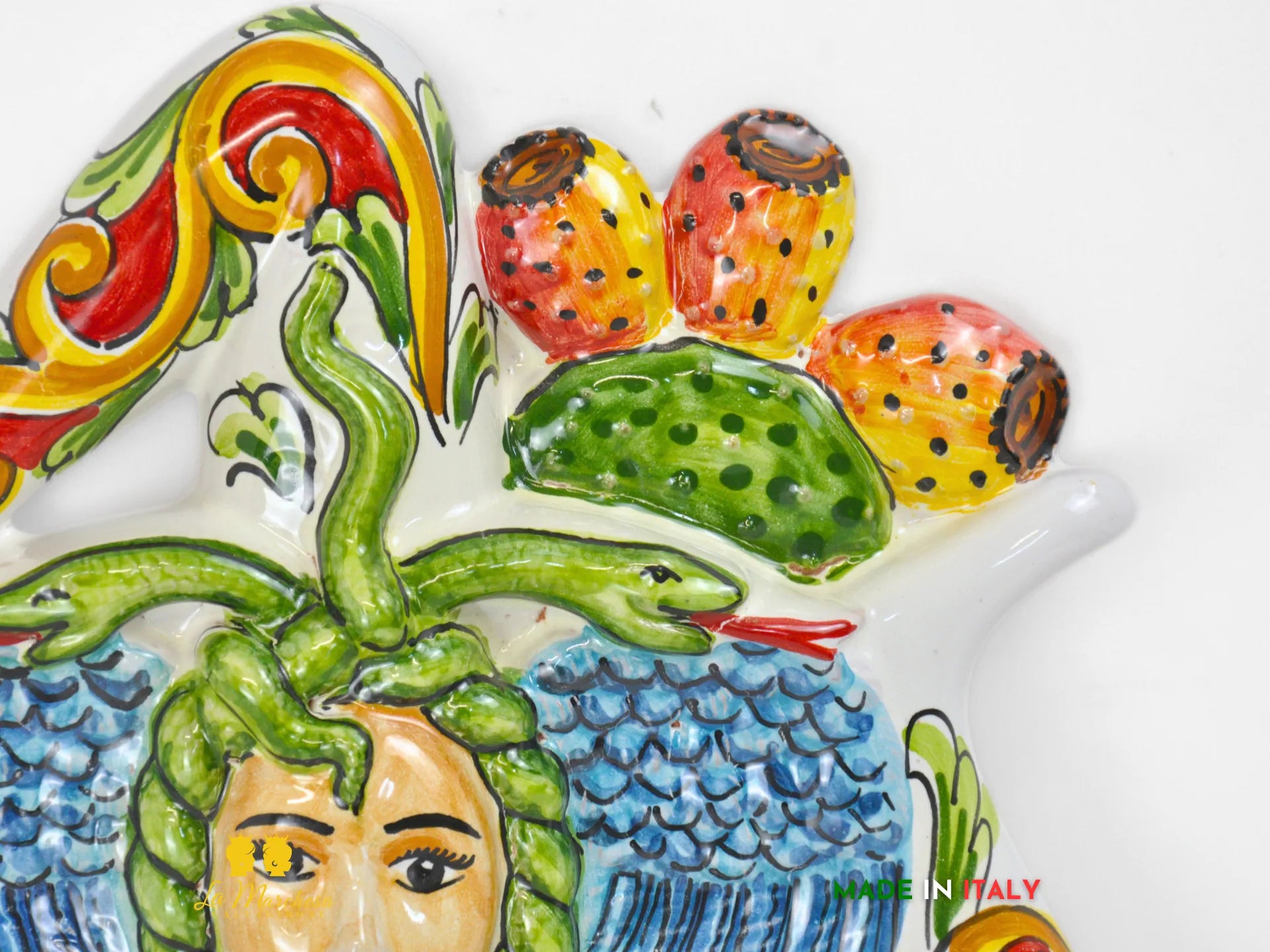 Trinacria in Ceramica di Caltagirone decorazione da Parete 28cm