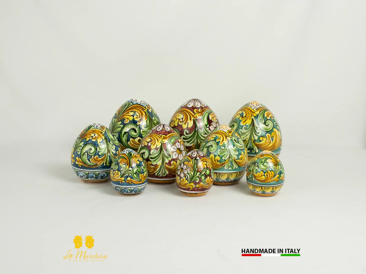 Uova decorate in ceramica di caltagirone decorate a mano 2024-4