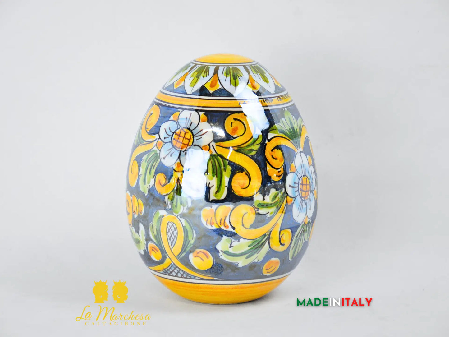 Uova Decorate Madreperla in Ceramica di Caltagirone - Vari Modelli