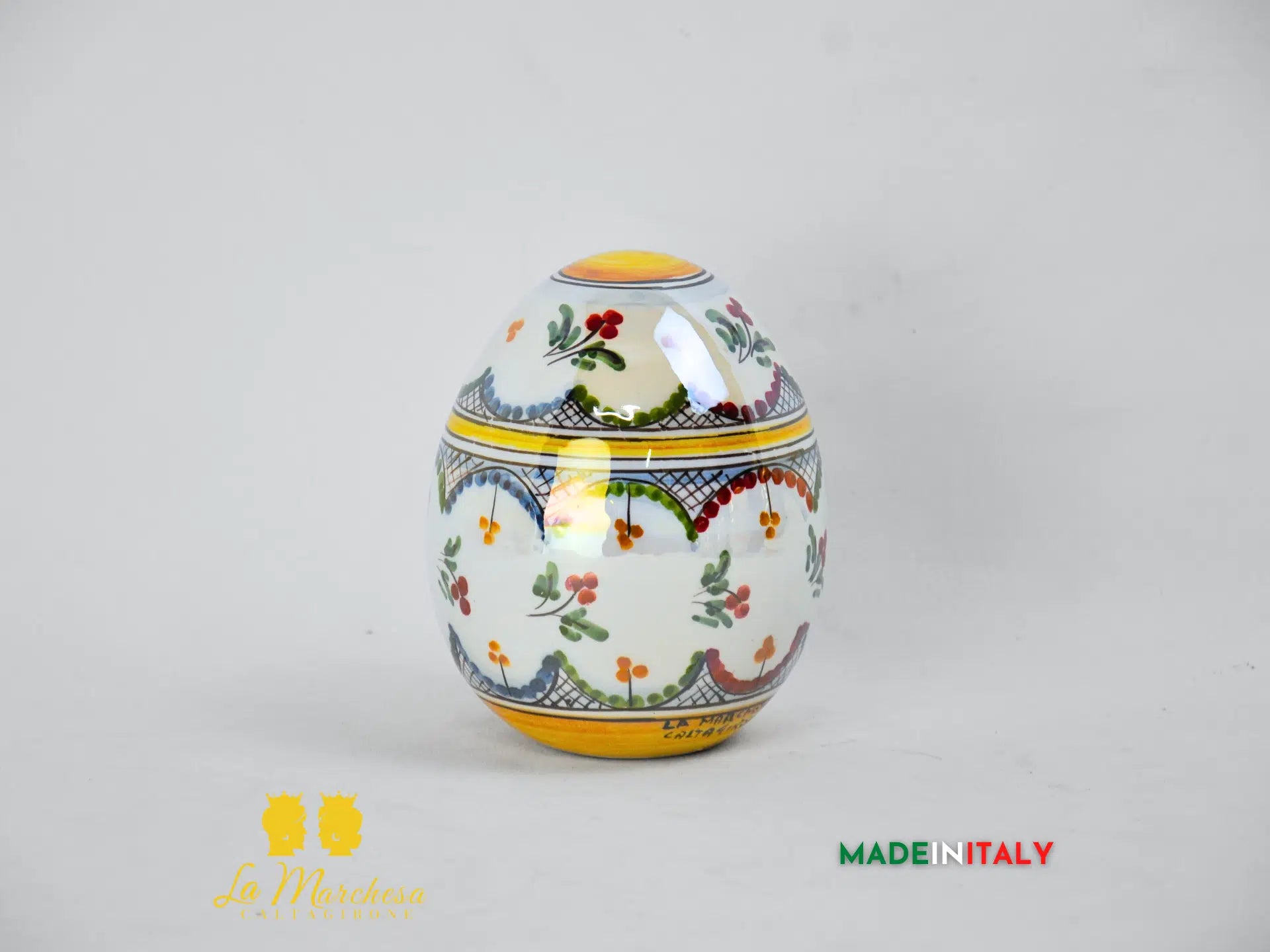 Uova Decorate Madreperla in Ceramica di Caltagirone - Vari Modelli