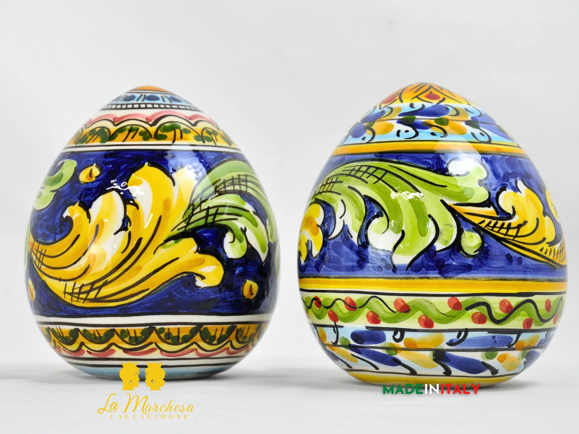 Uovo decorato in Ceramica di Caltagirone 12cm - Vari decori