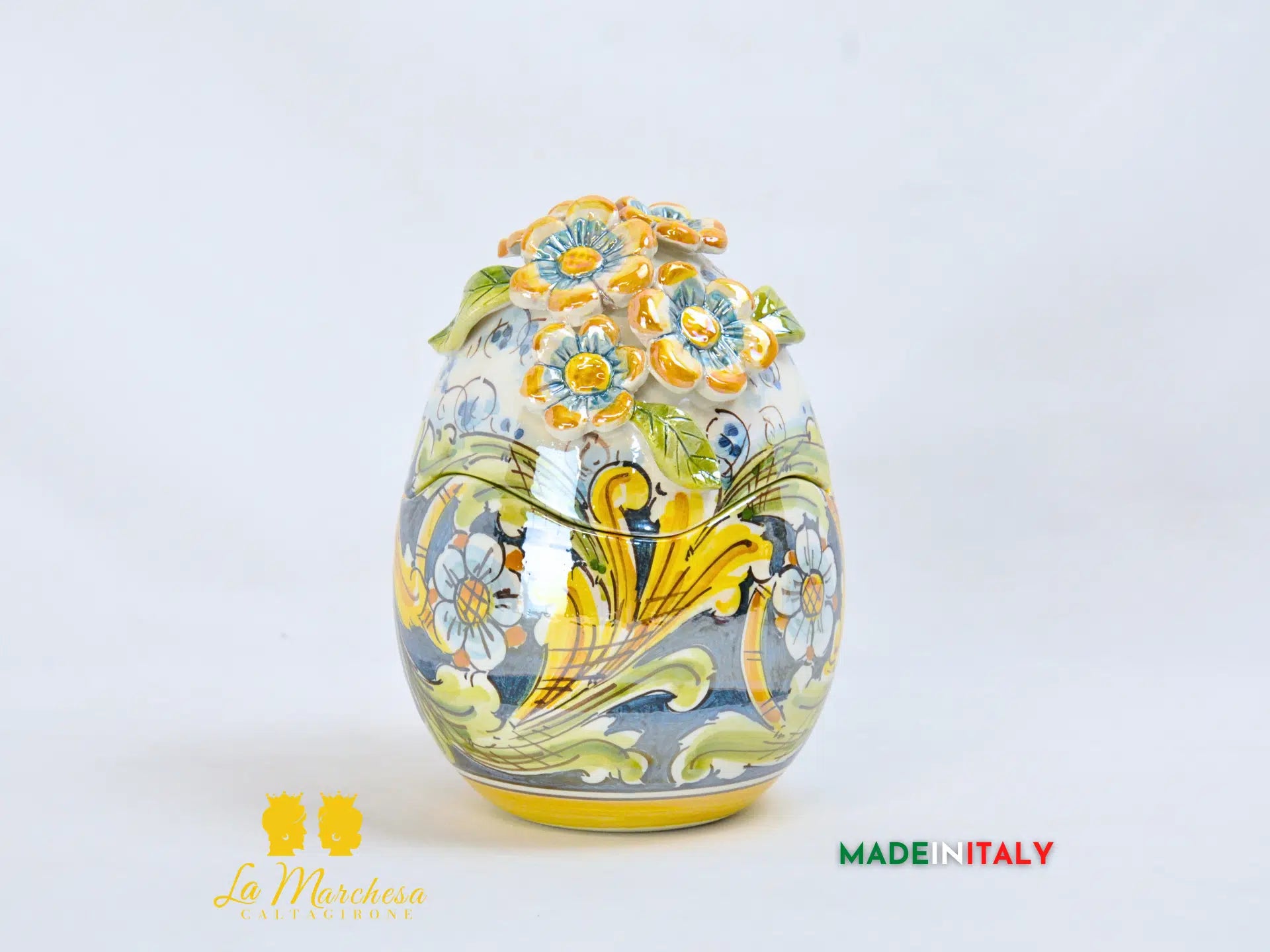 Uovo Contenitore in Ceramica di Caltagirone - Vari Modelli