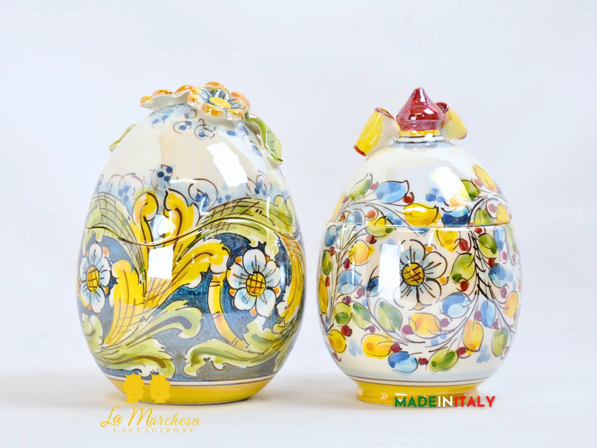 Uovo Contenitore in Ceramica di Caltagirone - Vari Modelli