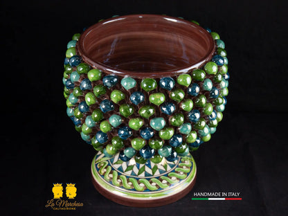 Portavasi da interno o da esterno pigna Siciliana in Ceramica di Caltagirone Madreperla - Vari Modelli