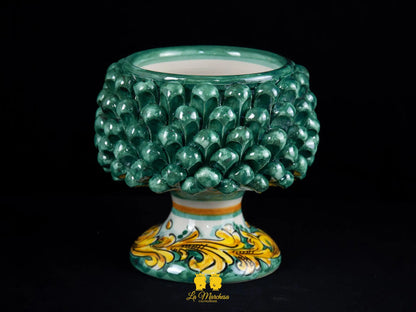 Portavaso Pigna Sicliana Ceramica di Caltagirone Artigianale cm16 - vari colori