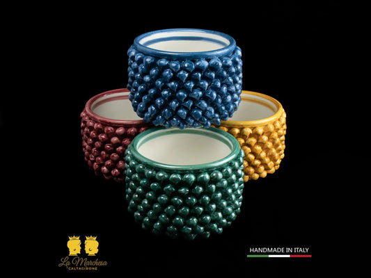 Portavaso Pigna Sicliana Ceramica di Caltagirone Artigianale - vari colori