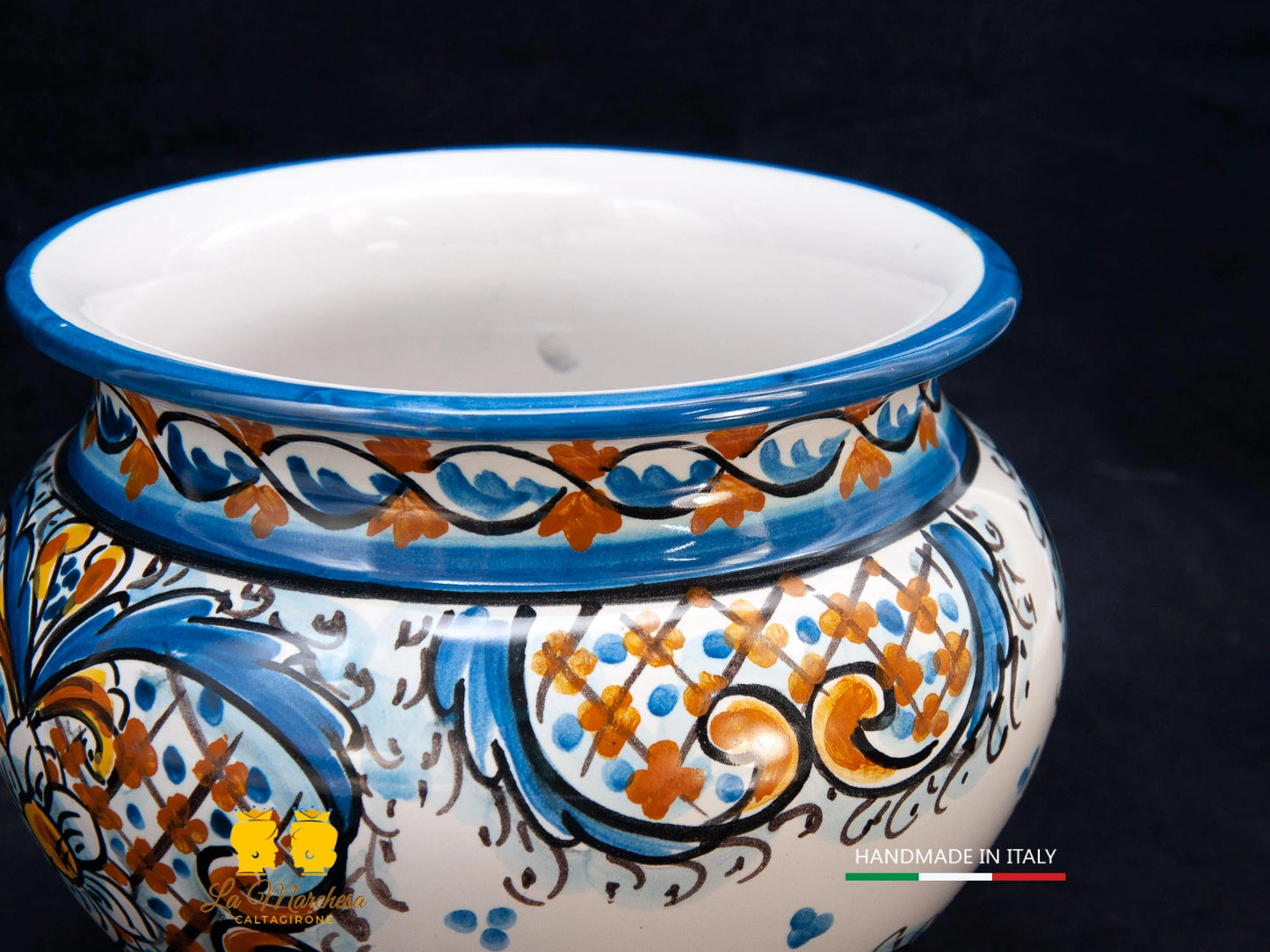 Vaso decorato in Ceramica di Caltagirone decoro 600 quadri - Varie Misure