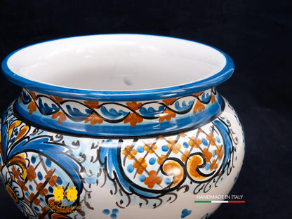 Vaso decorato in Ceramica di Caltagirone decoro 600 quadri - Varie Misure