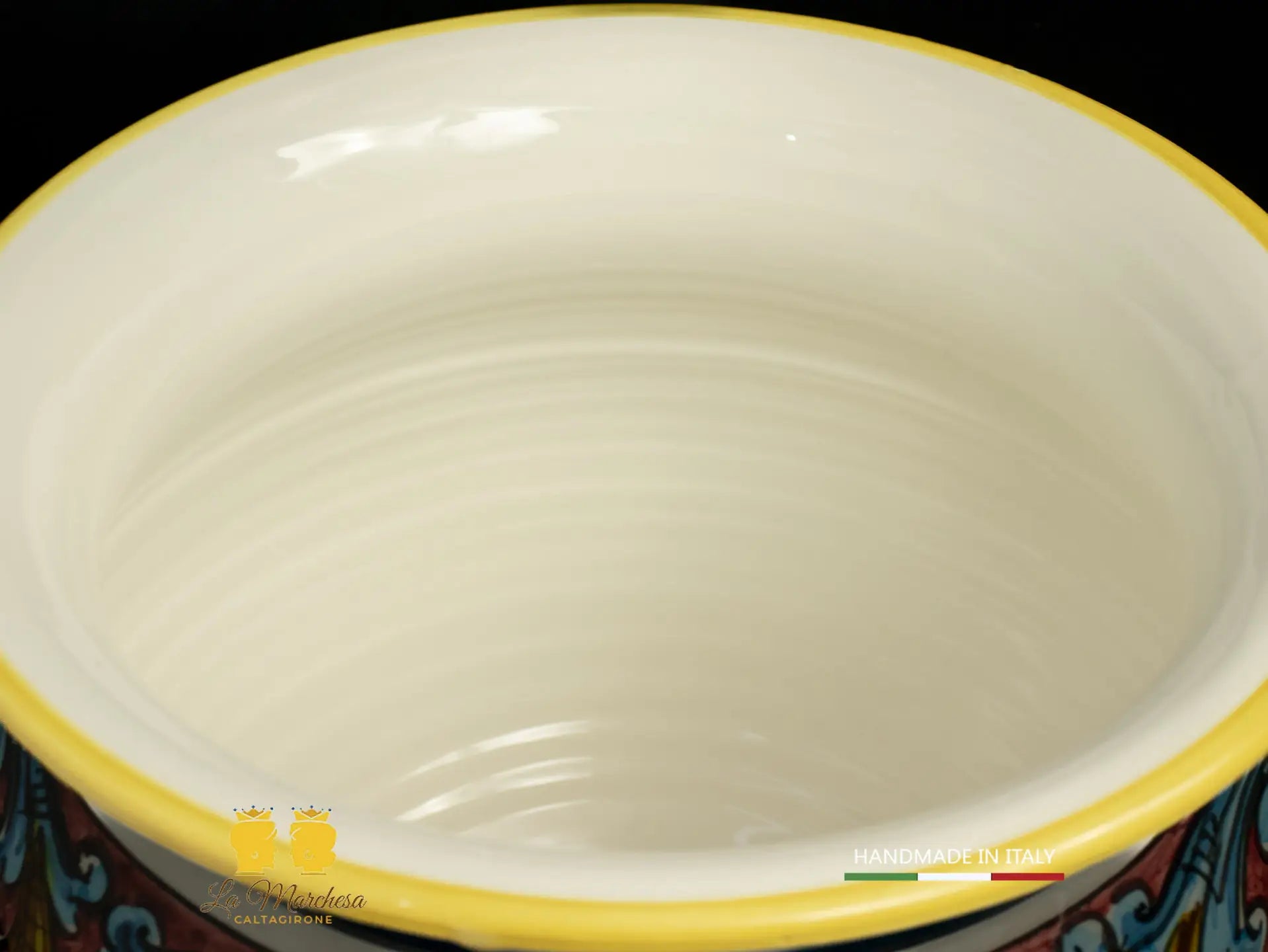 Portavaso Vaso in Ceramica di Caltagirone ornato bordeaux L25