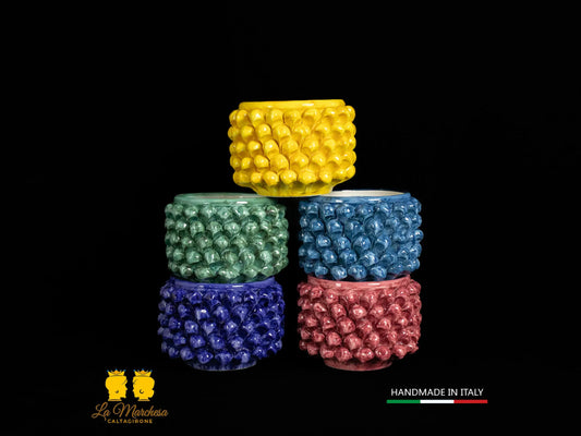 Portavaso Pigna Sicliana Ceramica di Caltagirone Artigianale L15 - vari colori