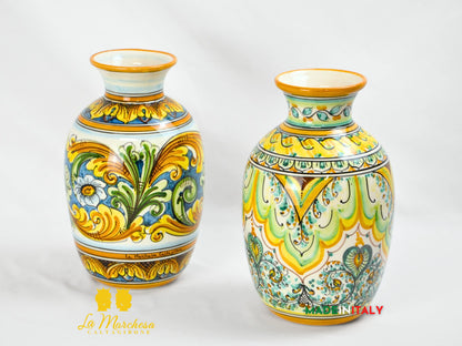 Vaso Collo Medio Decorato in Ceramica di Caltagirone 27cm - Vari Decori