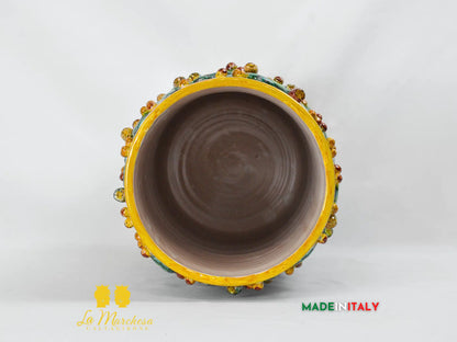 Vaso Decorato Fichi D'India in Ceramica di Caltagirone SERIE LUX - Vari Modelli