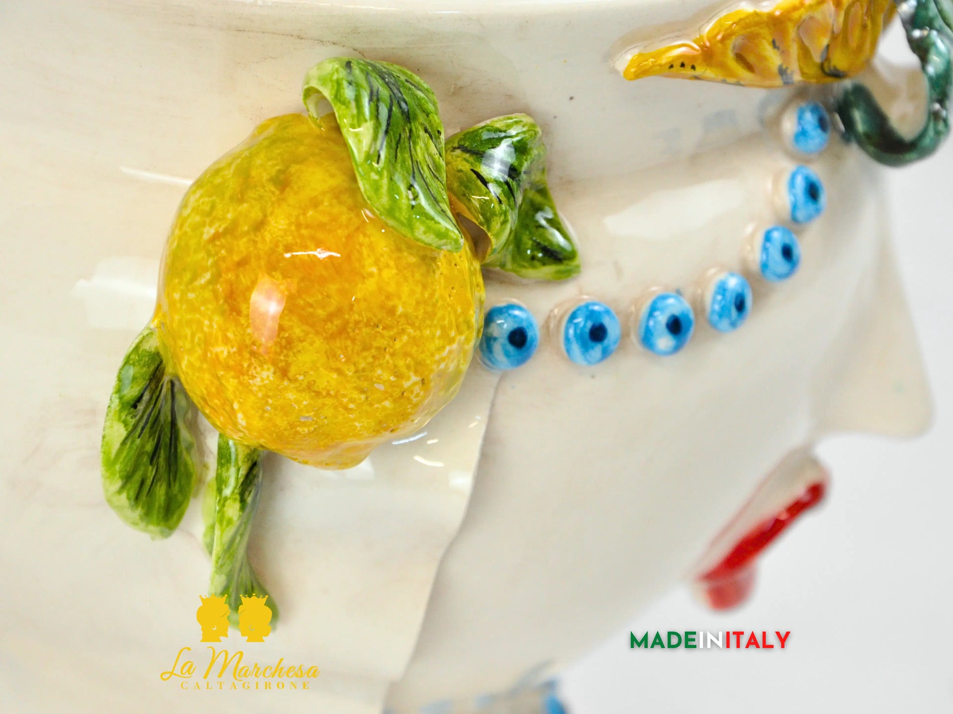 Vaso Donna Limoni in Ceramica di Caltagirone 26cm
