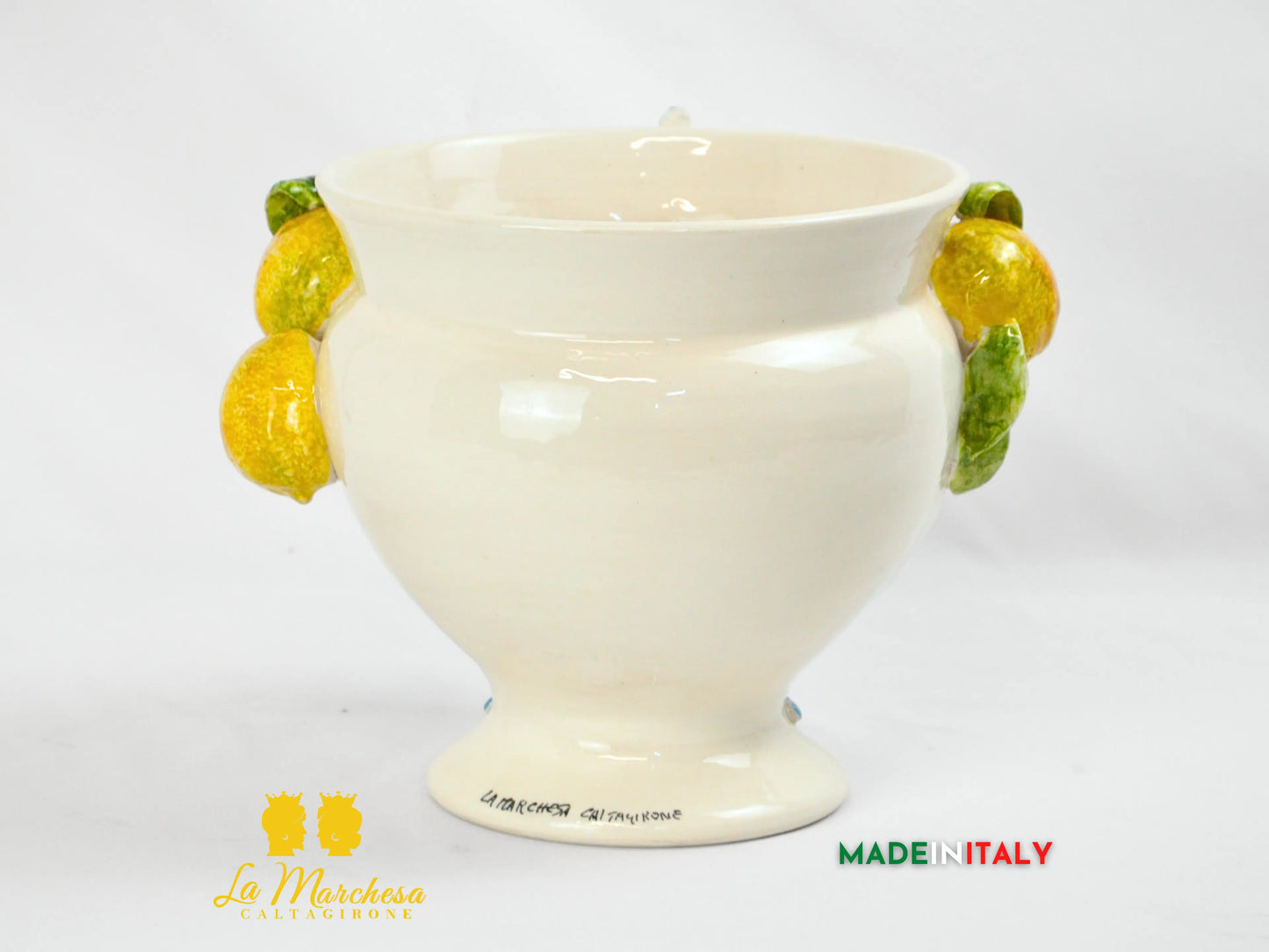 Vaso Donna Limoni in Ceramica di Caltagirone 26cm