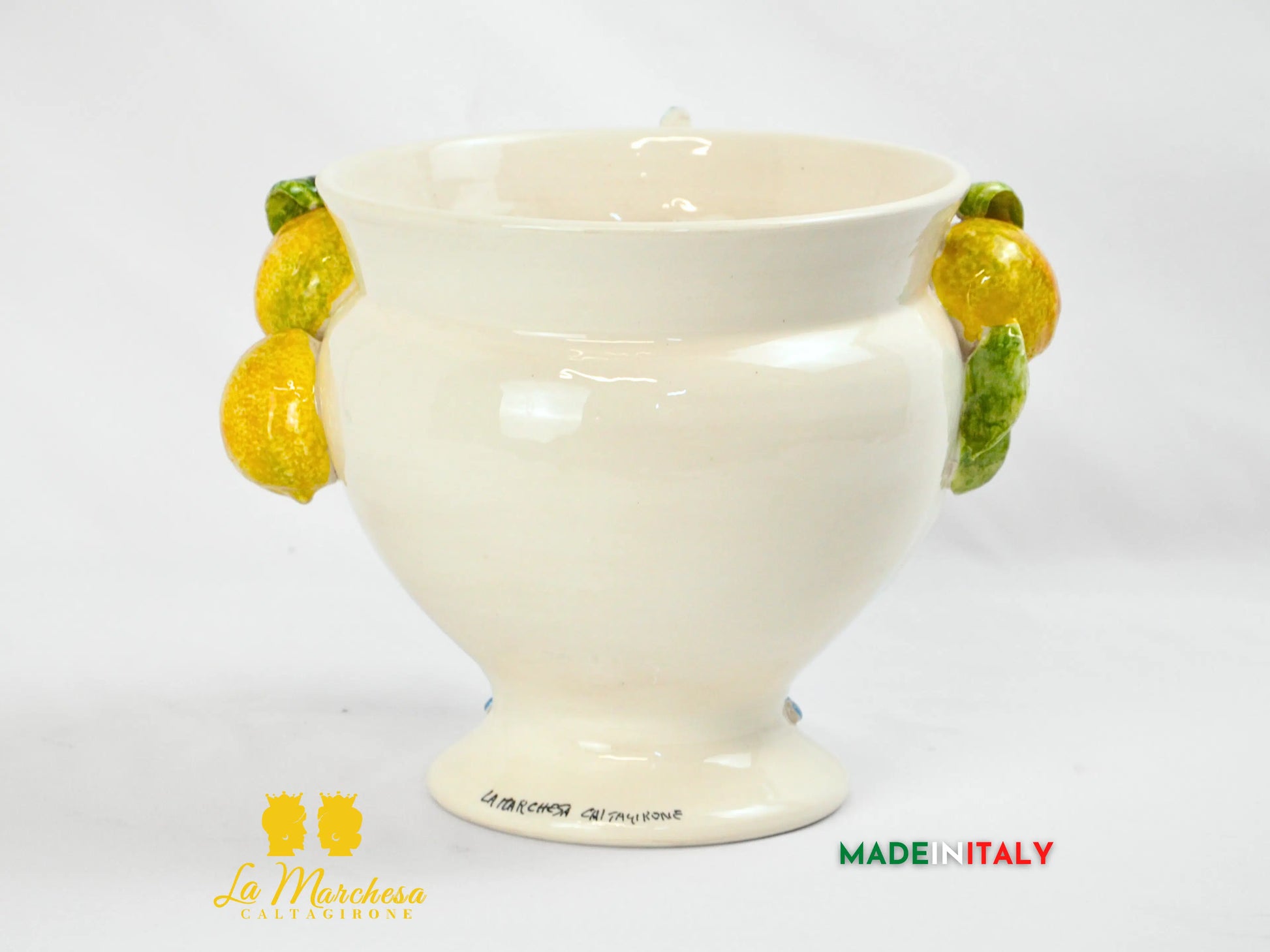 Vaso Donna Limoni in Ceramica di Caltagirone 26cm