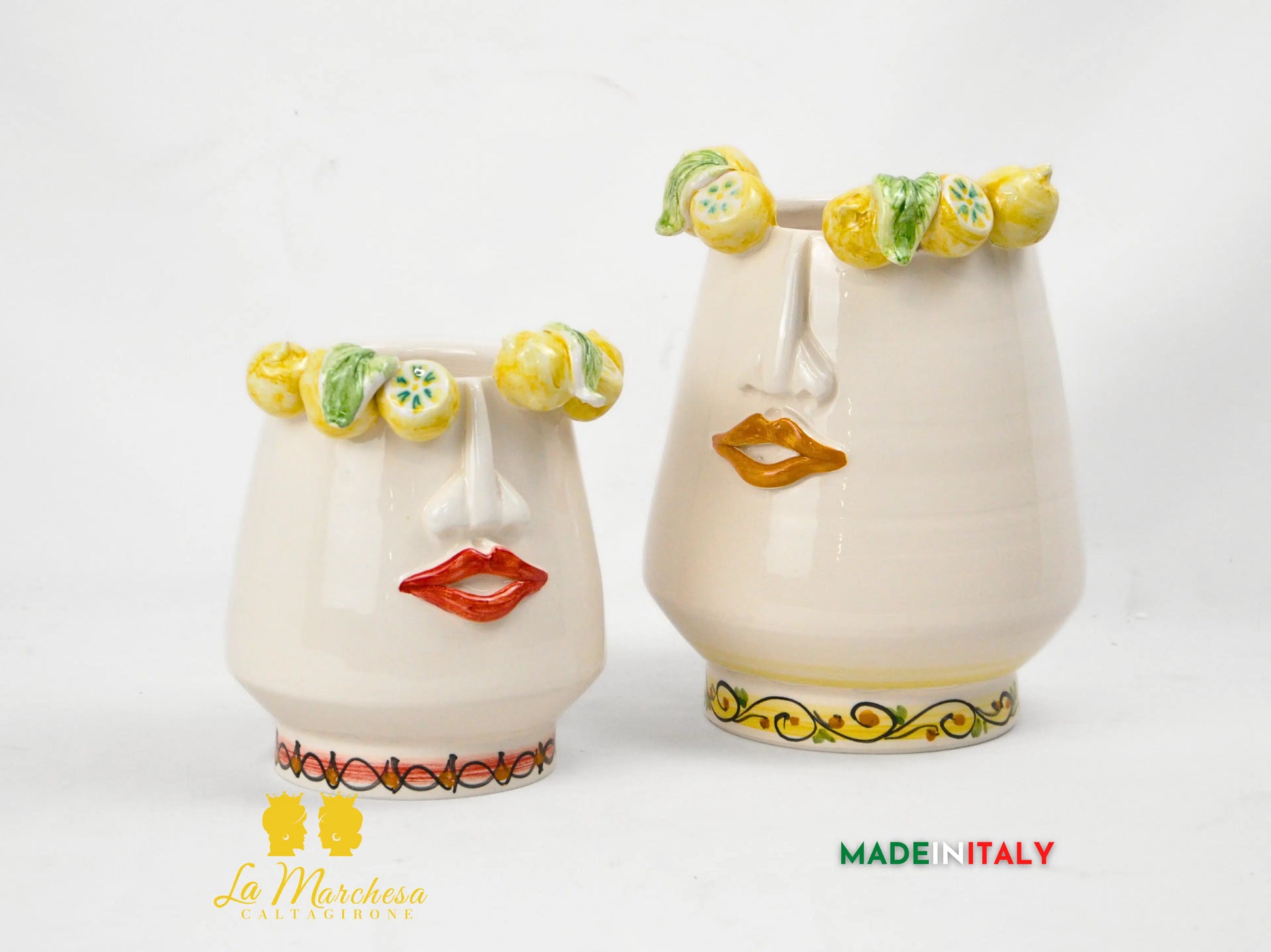 Vaso Design Viso in Ceramica di Caltagirone – Varie Misure