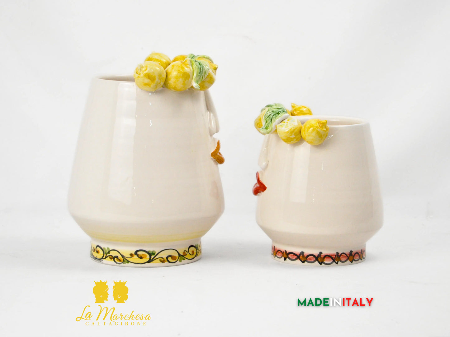 Vaso Design Viso in Ceramica di Caltagirone – Varie Misure