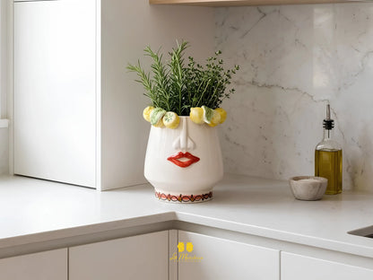 Vaso Design Viso in Ceramica di Caltagirone – Varie Misure