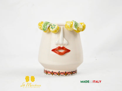 Vaso Design Viso in Ceramica di Caltagirone – Varie Misure