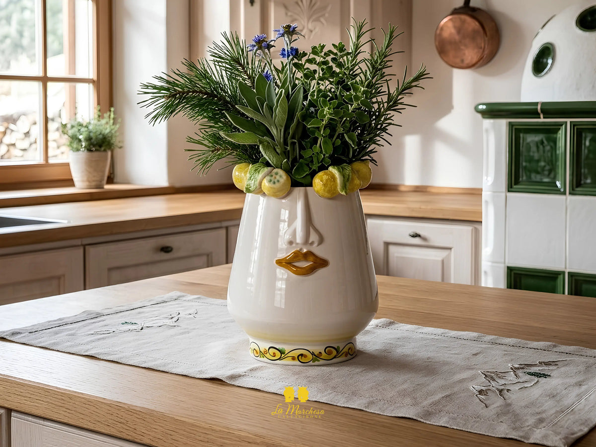 Vaso Design Viso in Ceramica di Caltagirone – Varie Misure