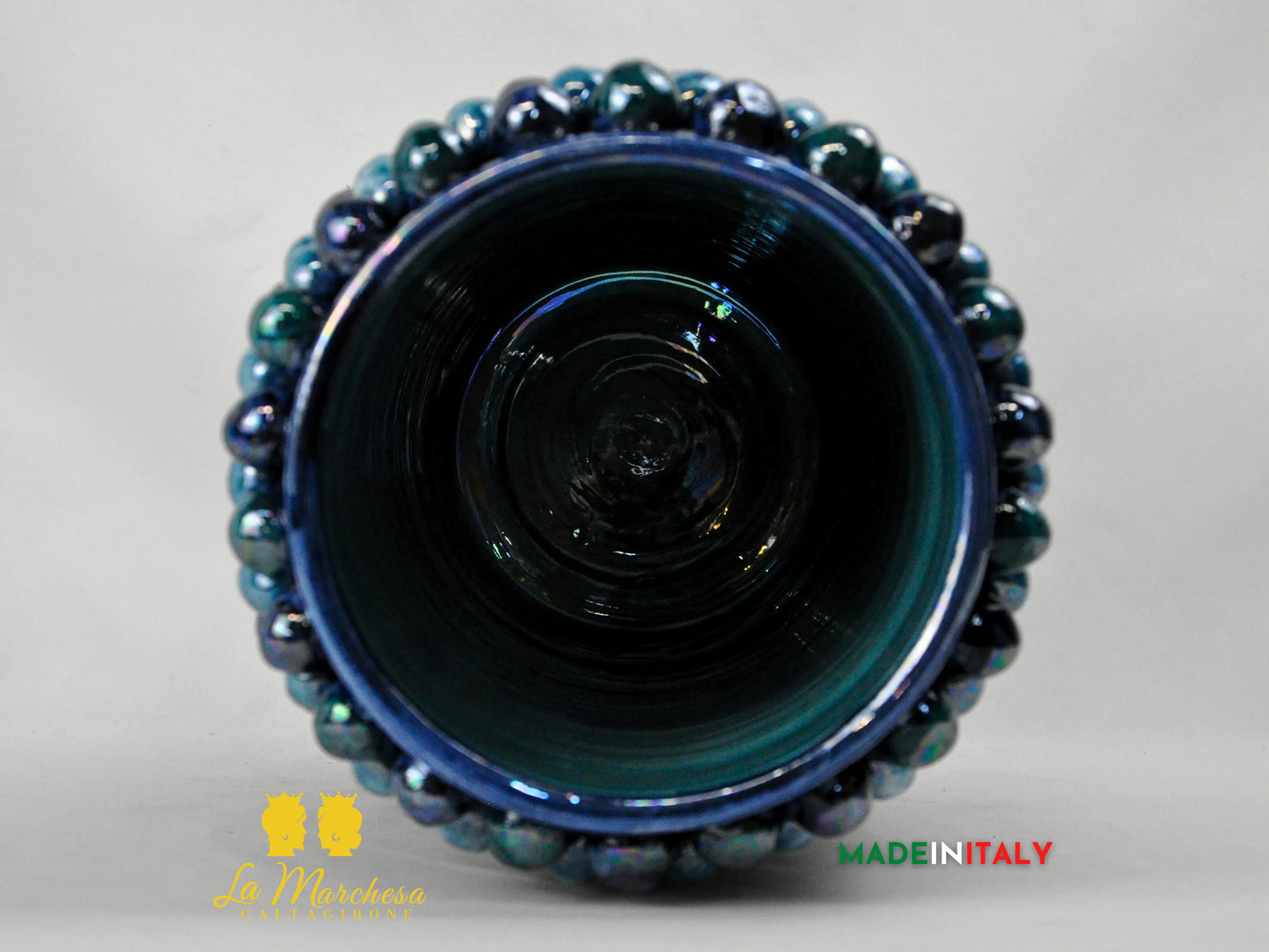 Vaso Pigna Madreperla in Ceramica di Caltagirone – 37 cm
