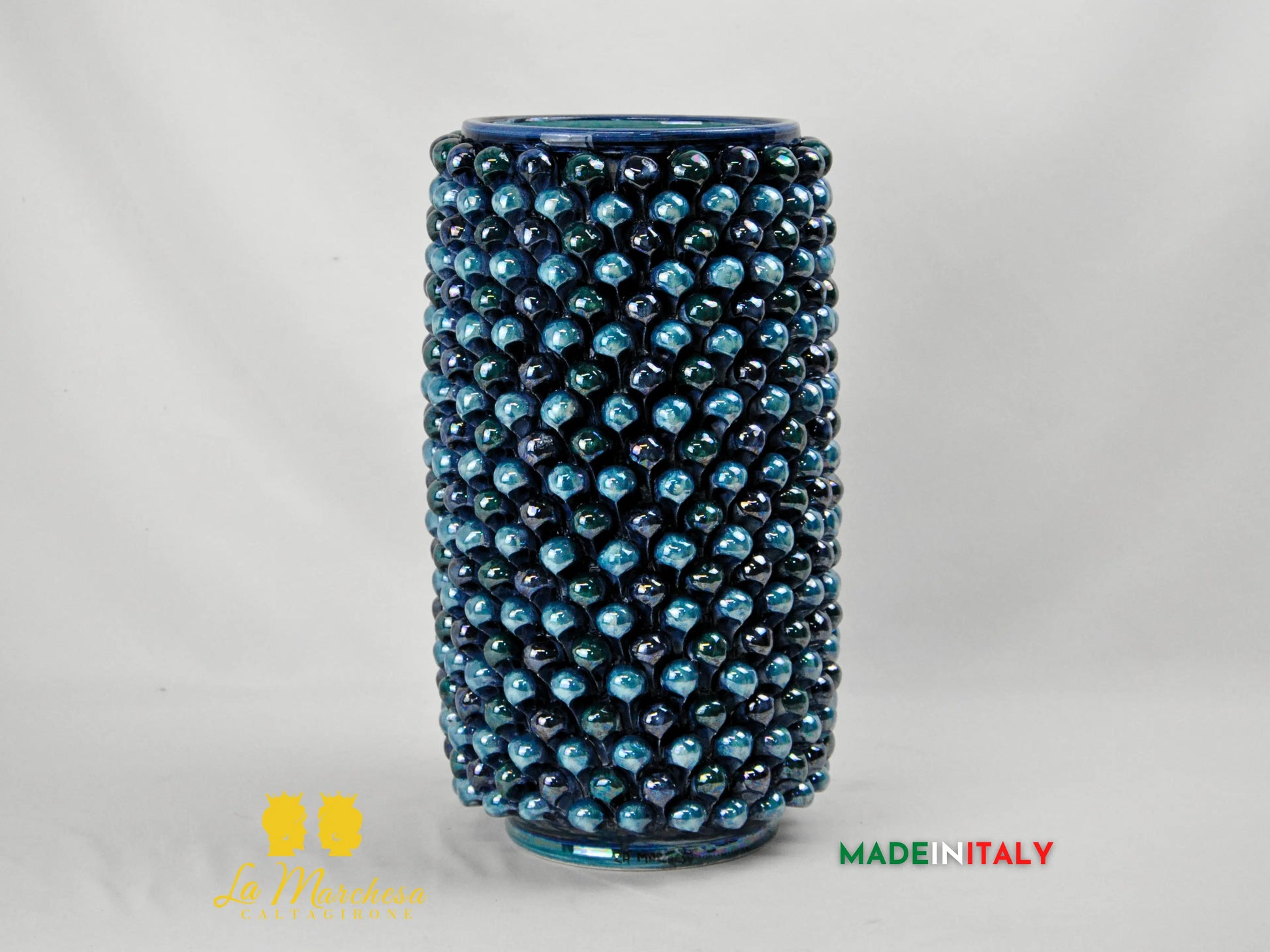 Vaso Pigna Madreperla in Ceramica di Caltagirone – 37 cm