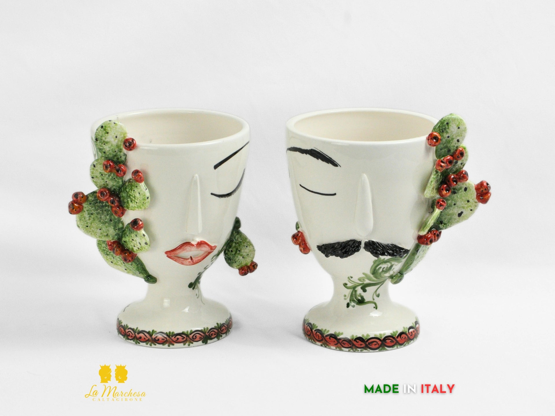 Vaso in Ceramica di Caltagirone Design Volto