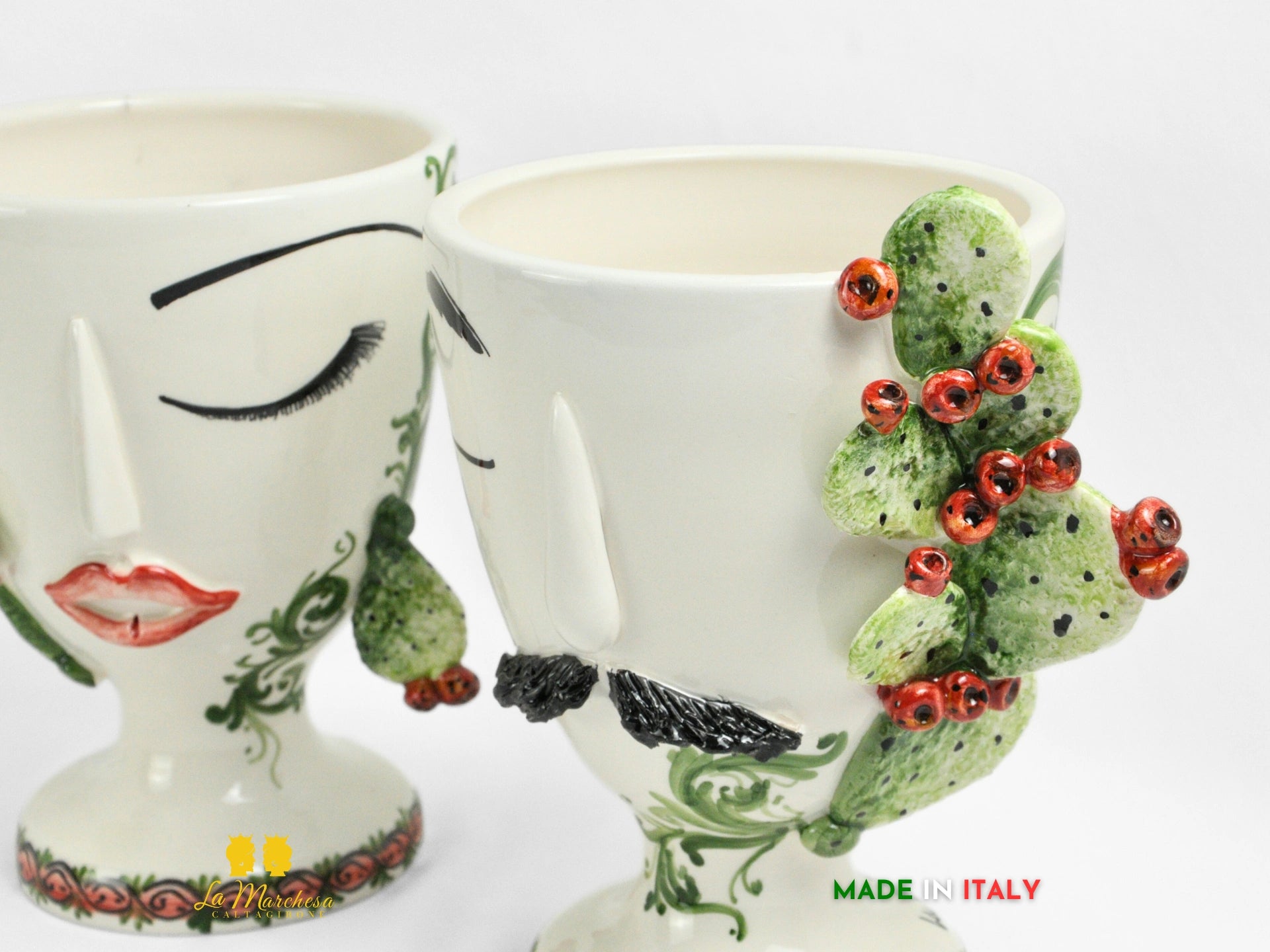 Vaso in Ceramica di Caltagirone Design Volto