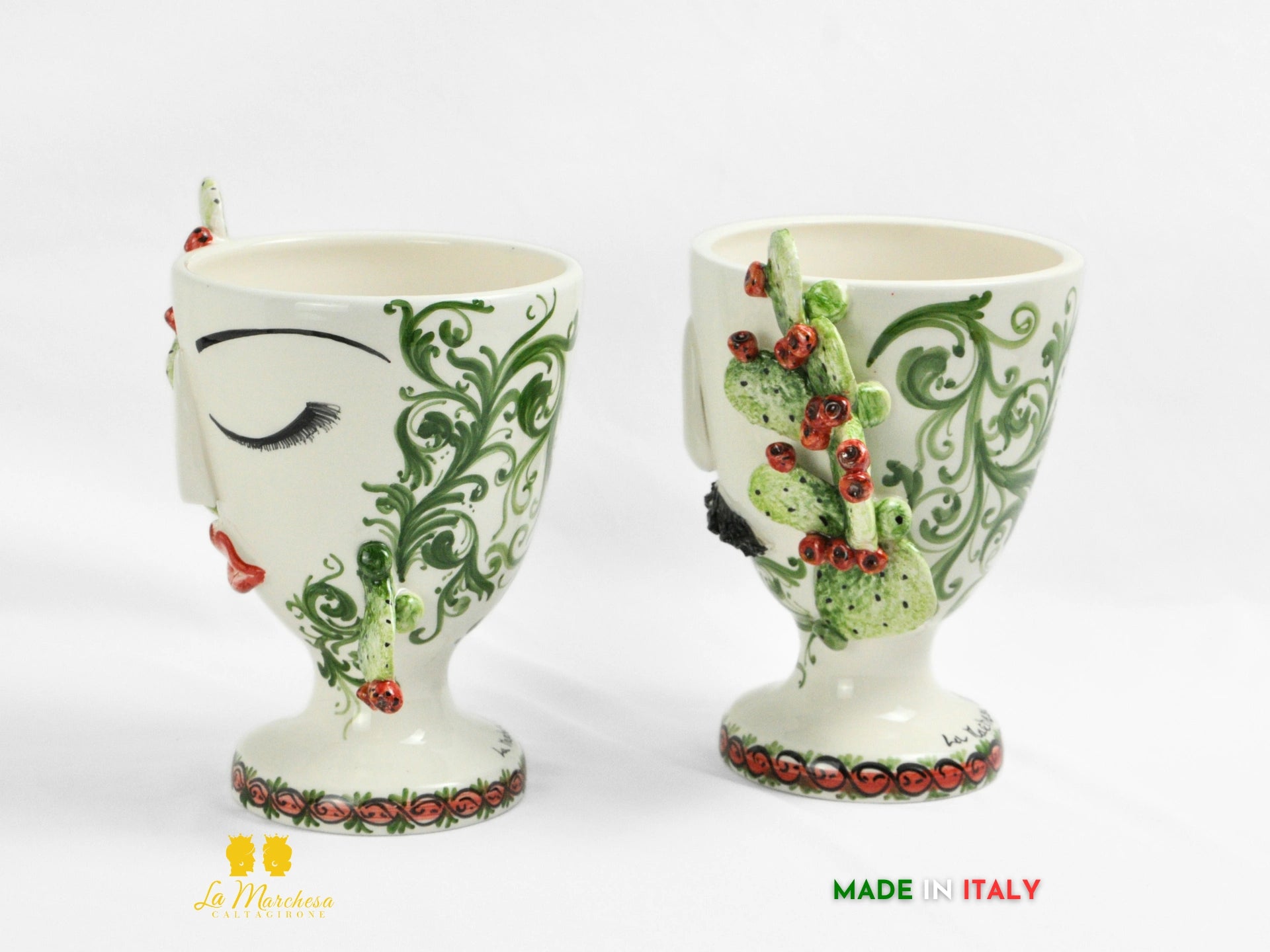 Vaso in Ceramica di Caltagirone Design Volto