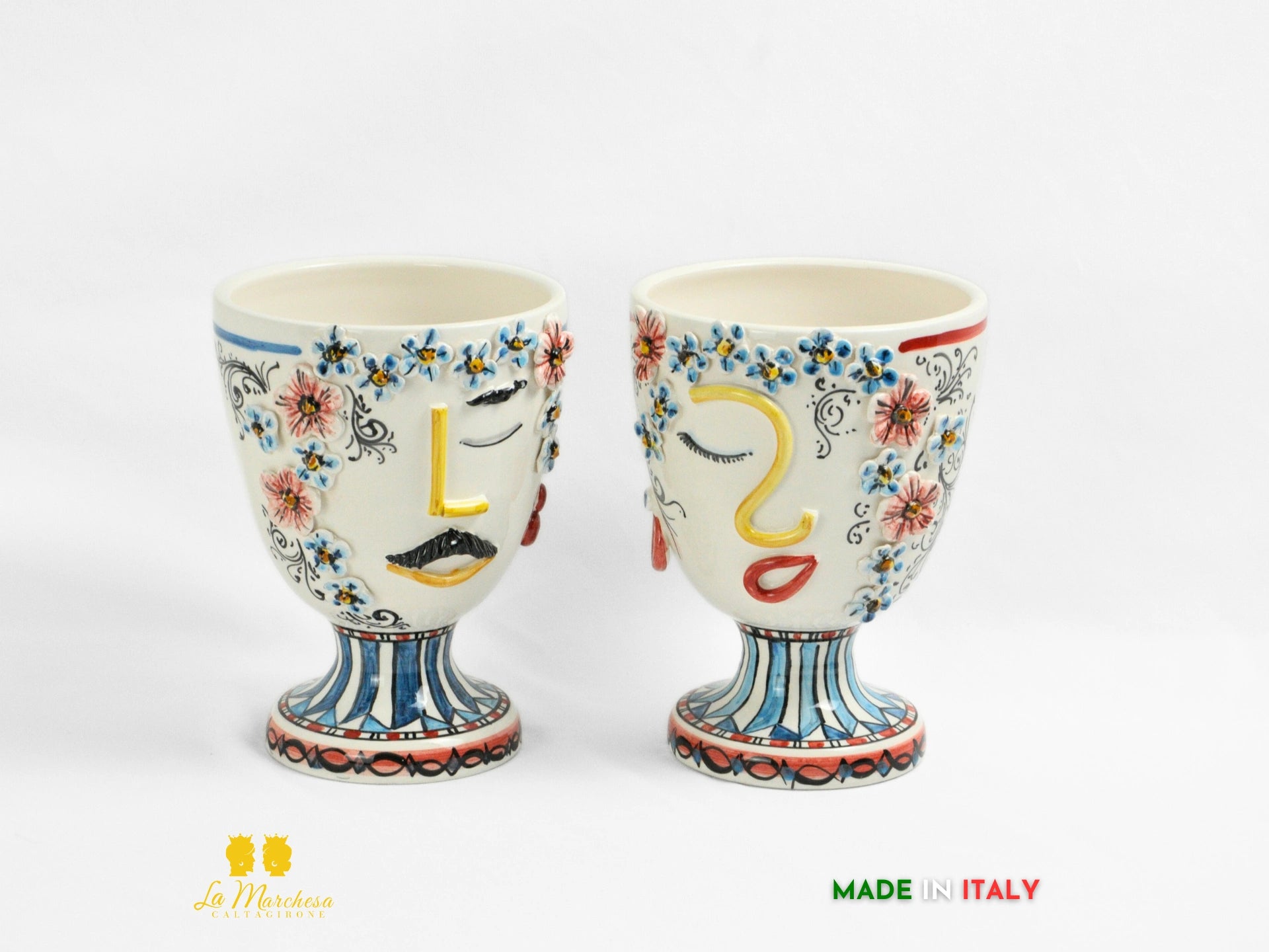 Vaso in Ceramica di Caltagirone Design Volto