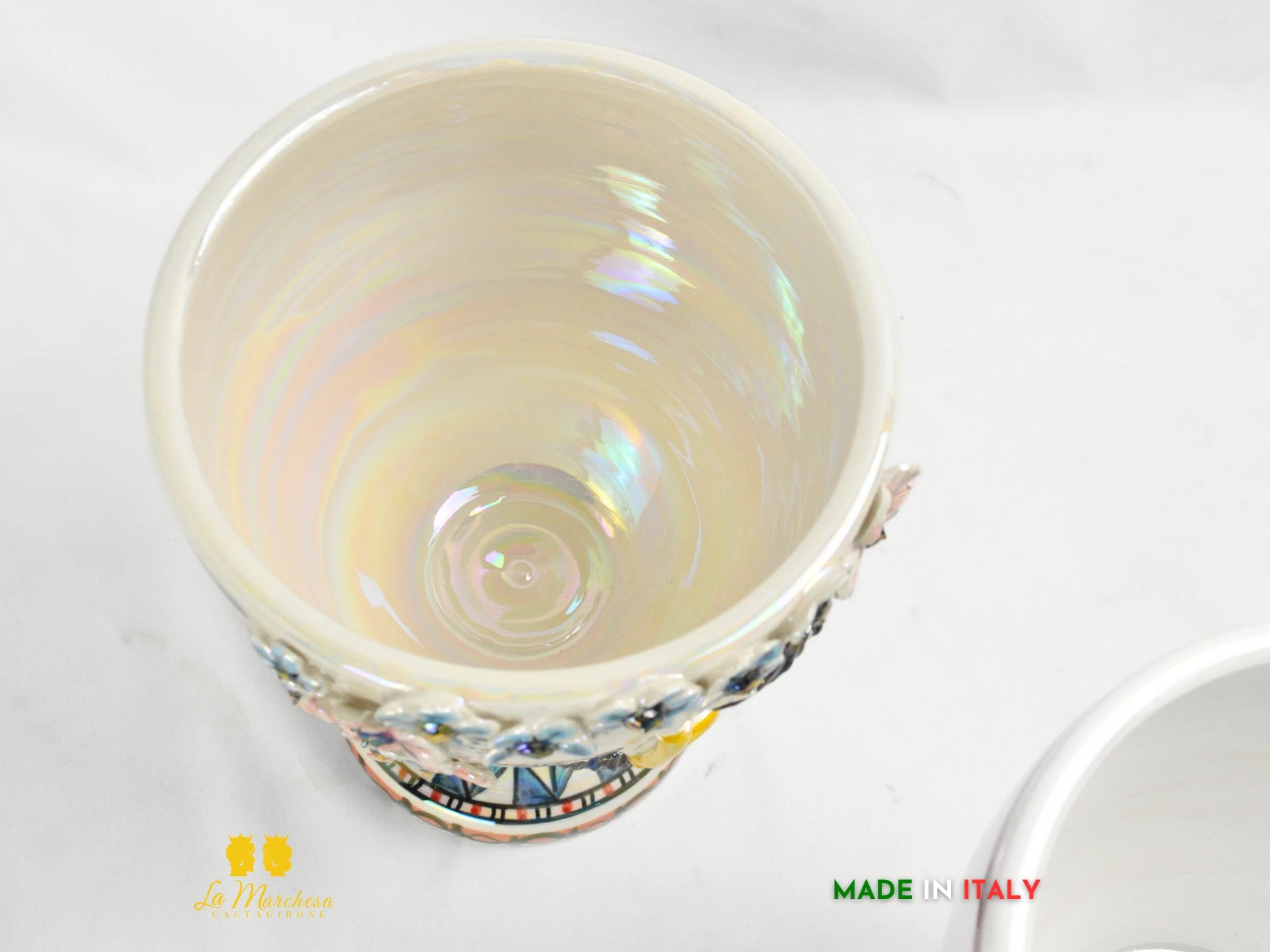 Vaso in Ceramica di Caltagirone Design Volto Madreperla - Vari Modelli