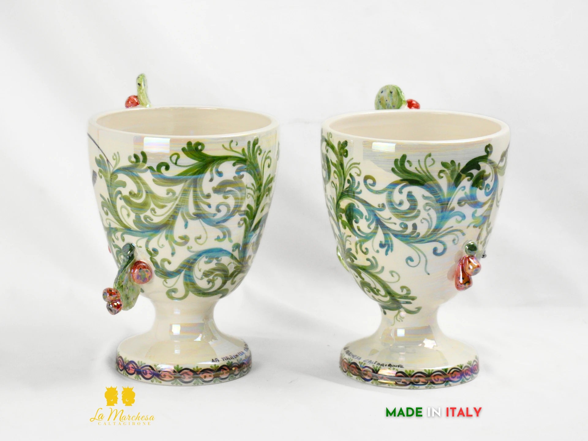 Vaso in Ceramica di Caltagirone Design Volto Madreperla - Vari Modelli