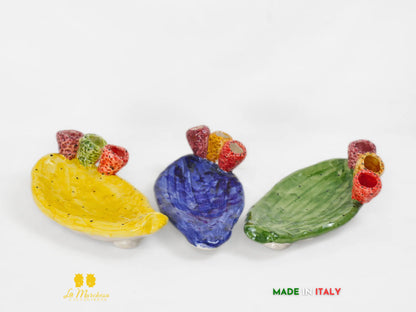 Vassoietto fichi d’india Ceramica di Caltagirone 19cm - Vari Colori